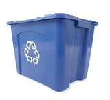 Rubbermaid Commercial Stackable Recycling Bin, 14 Gallon, Blue