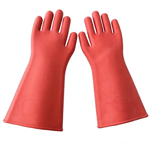 Guantes de trabajo de seguridad Caucho 12 kV Seguridad Protección eléctrica Guantes Guantes de aislamiento de servicio pesado Alkali ácido y guantes de protección del aceite (L 41 cm)