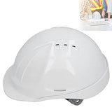 Astibym Casco de Ventilación ABS Blanco Casco de Trabajo con Tapa Protectora Ventilada para Ingeniería de Obras Construcción de Ferrocarriles