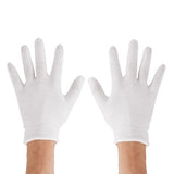 winying 12 Pares Guantes Blancos de Algodón 100% Reutilizable Elásticos Guantes Hidratantes Terapéutico para Inspeccionar Joyas Manos Secas Blanco 3 Pares