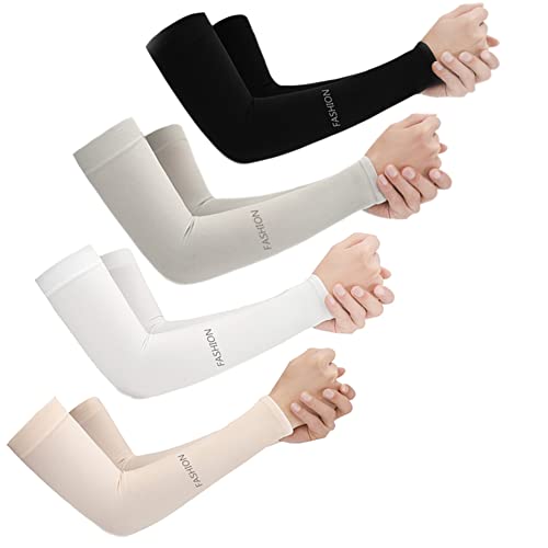 ORUMLIO Mangas del Brazo Unisex Solar Protección, 4 Pares Mangas de protección UV para Conducir Ciclismo Baloncesto Corre Golf Jardinería