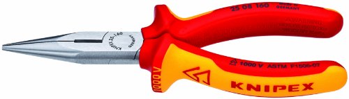 KNIPEX - 2508160 SBA Tools - Alicates de punta larga con cortador, aislamiento de 1000 V (2508160SBA)