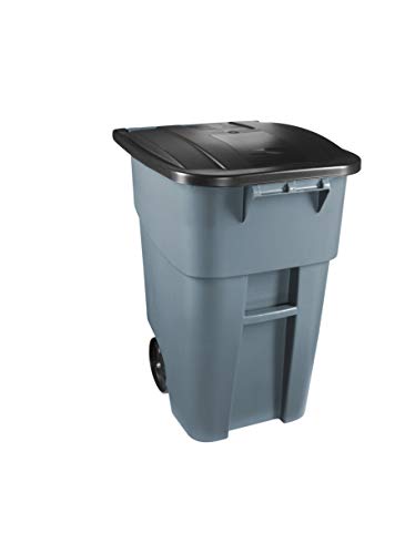 Rubbermaid Commercial BRUTE Recycling Bote de Basura con Tapa Abatible, 50 Galones, Gris