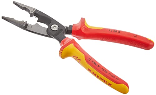 KNIPEX - 13 88 8 US Knife Tools LP - 13888US Alicates de instalación eléctrica rojo/amarillo