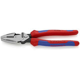 Knipex 09 12 240 SBA Alicates de lineman de apalancamiento ultra alto de 9.5 pulgadas con extractor de cinta de pescado y crimpadora