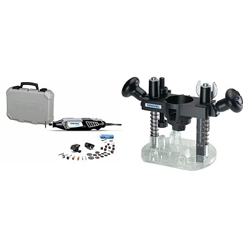 Dremel 4000 Mototool Con 2 Aditamentos y 30 Accesorios + Maletín + Dremel, Aditamento de Base para Fresar, 335-01