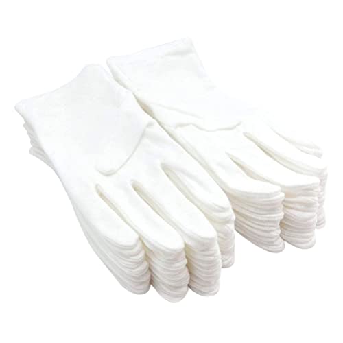 iplusmile 10 Pares de Guantes de Protección de Seguridad de Algodón Guantes de Joyería de Monedas Guantes de Trabajo Mitts Savers de Mano para Cocinar Jardinería