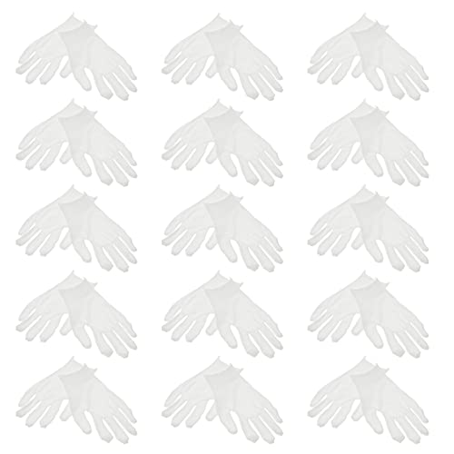 KALLORY 15 pares de guantes hidratantes durante la noche, guantes de algodón para cosméticos, guantes de mano exfoliantes, guantes de spa de belleza, guantes de limpieza para eccema, piel seca, spa