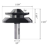 Broca para ruteadora de bloqueo de 45 grados, vástago de 1/2 de pulgada, Broca de 45° para enrutador de inglete, ángulo de carburo, herramienta de carpintería para madera, MDF y más