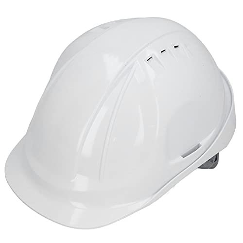 Casco de Seguridad, Casco de Seguridad Anti-rotura con Ventilación ABS para Exteriores, Tipo M para Ingeniería de Obras, Construcción de Ferrocarriles, Color Blanco