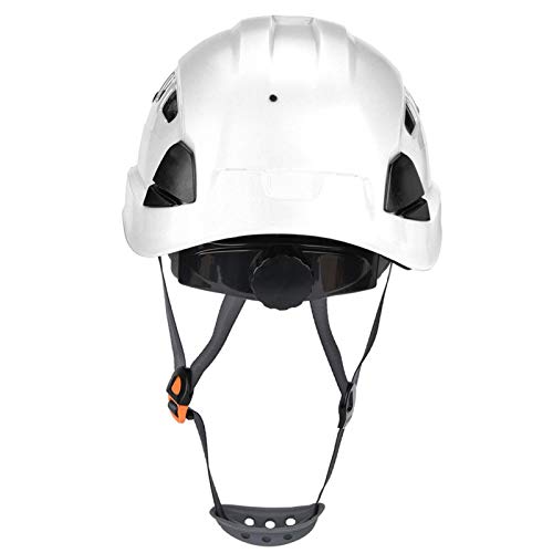 01 02 015 Casco de espeleología, Casco de Seguridad cómodo de Llevar Resistente a la corrosión con Orificio de Aire para espeleología(28 * 21 * 18cm-Blanco)