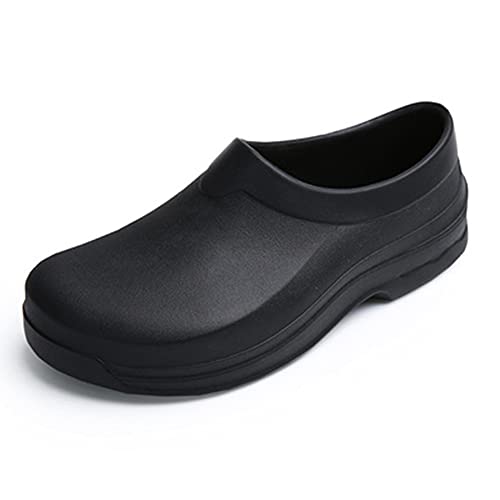 LIPROFE Zapatos de chef para hombre, antideslizantes, resistentes al aceite, impermeables, zapatos de trabajo de seguridad, cómodos, zapatos de enfermería, para jardineros, hombres y mujeres, zuecos de chef para interiores y exteriores, para cocina, ofici