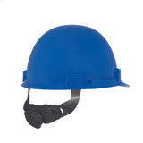 MSA 10074068 SmoothDome - Gorro de seguridad con suspensión Fas-Trac III de trinquete | Carcasa de polietileno, protección superior contra impactos, correas de corona autoajustables – Tamaño estándar en azul