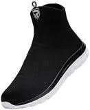 LARNMERN Zapatos de Seguridad para Hombres y Mujeres Punta de Acero Botas de Trabajo Ligeras Tenis industriales(Negro Blanco/28.5 cm)