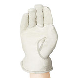 AmazonBasics Leather Work Gloves with Back Elastic, Beige, XXL