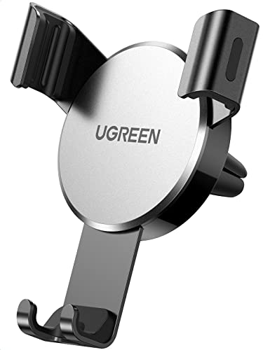 UGREEN Soporte Celular Auto por Gravedad para Ventilación, Porta Base Celular para Automóvil, Car Phone Holder Compatible con Celular de 4.7''-7'', como iPhone 14 13 12 Pro MAX, Galaxy S23 S22, Gris