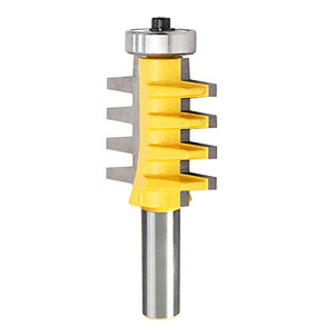 Wolfride 1/2" Cuchillo de Espiga Biselado, Carril Reversible Dedo Bit Unión Cónica Tenon Fresas de Carpintero Para Trabajar la Madera Herramientas - Amarillo