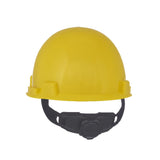 MSA 10074069 SmoothDome - Gorro de seguridad con suspensión Fas-Trac III de trinquete | Carcasa de polietileno, protección superior contra impactos, correas de corona autoajustables – Tamaño estándar en amarillo