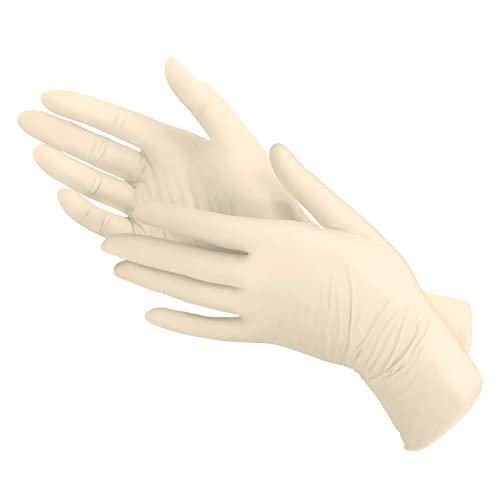 Green Direct - Guantes desechables de látex sin polvo, tamaño mediano, 2 paquetes de 100 unidades