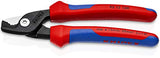 KNIPEX Tools 95 12 160 Tijeras de cable de corte escalonado, agarre cómodo de 6.25 pulgadas