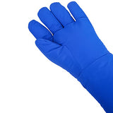 Guantes criogénicos LN2 de baja temperatura, guantes de protección de nitrógeno líquido, guantes de seguridad congelados para almacenamiento en frío (longitud del codo azul/19 pulgadas)