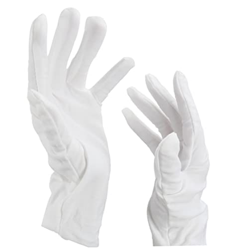 1 Pair Guantes de algodón suave Joya de monedas Guantes de inspección de plata