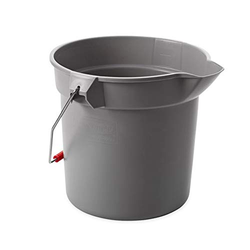 Rubbermaid Commercial FG296300GRAY Brute HDPE Heavy-Duty Bucket, 10-quart, Gray