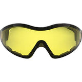 Birdz Eyewear Boogie Z87.1 - Gafas de seguridad acolchadas de espuma para motocicleta, esquí, paracaidismo, marcos negros con lentes transparentes antivaho (amarillo)