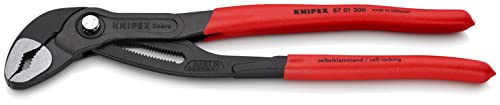 Knipex 87 01 300 SB Cobra Tenaza para Bombas de Agua Hightech Recubiertos de Plástico Antideslizante, 300 mm, color gris