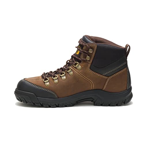 Cat Footwear Botas de trabajo impermeables con puntera suave para hombre, Marrón real, 9.5 US