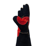 APEXSAFE Guantes de soldadura de forja de cuero, resistentes al calor y al fuego, guantes para Tig, Mig, barbacoa, horno, parrilla, chimenea, hornear, horno, estufa, soporte de ollas, soldador, guante de manejo de animales. Negro - 16 pulgadas