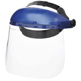 Sellstrom Protector facial de seguridad de corona única con casco de trinquete, tinte transparente, sin revestimiento, azul, 8 x 12 x .040, S39110