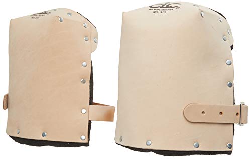 CLC Custom Leathercraft 313 Rodilleras de cuero resistentes, forro doble grueso, color marrón