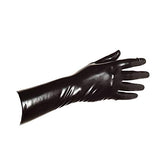 Guantes de látex para hombre, guantes cortos de látex, dedos de goma, guantes de fiesta de muñeca, Negro, Medium