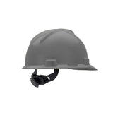 MSA 475358 V-Gard Sombrero delantero rígido con suspensión de trinquete, estándar, blanco, V-Gard Cap w/Fas-Trac III Susp, Gris, Estándar