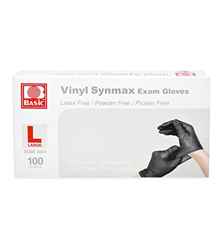 Guantes De Nitrilo Negro Libre de Latex Sin Polvo deshechable resistente antiadherente uso industrial alto rendimiento ideal para cocinar pack de 100 piezas (Large) (La presentacion puede variar)