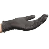 ForPro - Guantes desechables de nitrilo, resistentes a los químicos, sin polvo, sin látex, no estériles, aptos para alimentos, 4 mil, negro, grande, 100 unidades