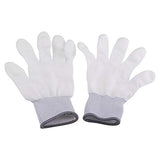 ZJchao Guantes Blancos, 1 par PU Antideslizante antiestático Recubierto Guante de Nylon Estiramiento Engrosado guarnición Estirable, Guantes de Plata Moneda Inspección Guantes(1#)