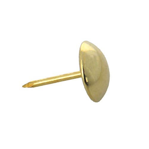 MroMax 35 clavos de hierro de 0.47 pulgadas de diámetro para tapicería de hierro, tachuelas redondas de metal antiguo para decoración de muebles, sillas, tableros de corcho para sofá, cabeceros, tono dorado