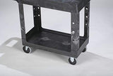 Rubbermaid Commercial  Heavy-Duty Service Cart with Lipped Shelves, Small, Black