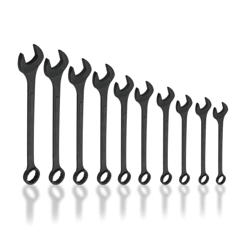 Neiko 03129A Jumbo Combination Wrench Set, 10 Piece | Black Oxide Finish | SAE (1-5/16