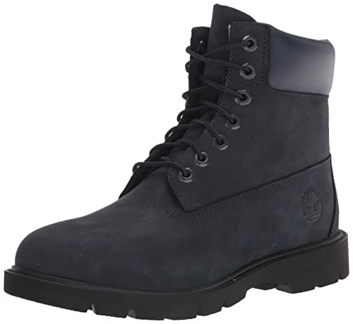 Timberland Botas básicas impermeables para hombre de 15,2 cm con cuello acolchado, Azul marino (Navy Nubuck), 9 US