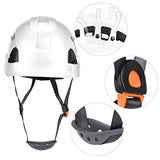 Jiawu Casco de espeleología, Casco de Seguridad Material de Calidad Resistencia a Altas temperaturas para espeleología(28 * 21 * 18cm-Blanco)