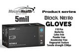 MocareHealth Guantes desechables de nitrilo negro más gruesos, 5 mil, texturizados, sin látex, sin acelerador, sin polvo, pequeños, 110 unidades/caja (110, pequeños)