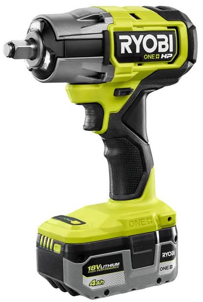 RYOBI P262K1 ONE+ HP 18V inalámbrico sin escobillas 4 modos 1/2 pulgadas. Kit de llave de impacto con batería de iones de litio de alto rendimiento de 4.0 Ah y cargador