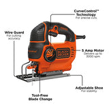 BLACK+DECKER Jig Saw, Smart Select, 5.0-Amp (BDEJS600C)