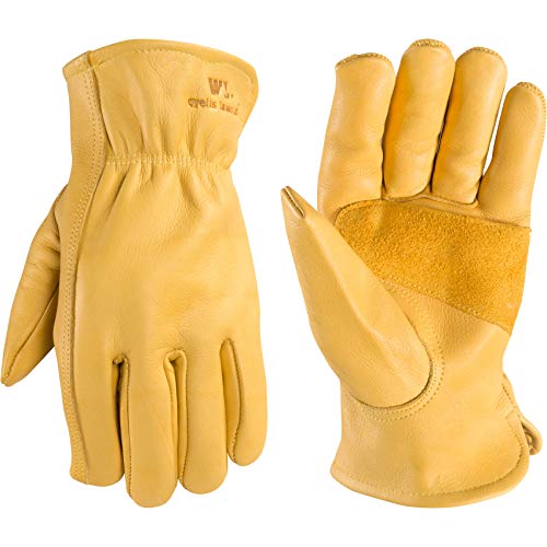 Wells Lamont 1129 - Guantes de trabajo de piel reforzada para hombre, talla pequeña