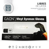 Guantes De Vinil Synmax Libre De Latex y Nitrilo Vinyl No Esteril (Small, negro)