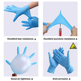 5R Guantes de nitrilo, guantes desechables, sin látex, sin polvo, textura, guantes de trabajo seguros (pequeños (paquete de 100), azul)