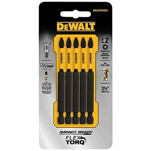 DEWALT DWA3PH2IR5 Tornillo, 5 Puntas Phillips Impact Ready, 2" x 3.5"